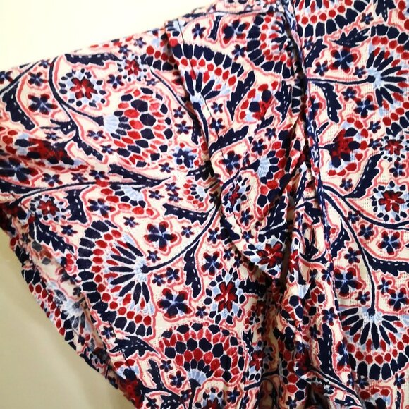 Nurture 100% Rayon Boho Short Sleeve Mixed Floral Pattern Midi Dress Flowy Size - Picture 3 of 5